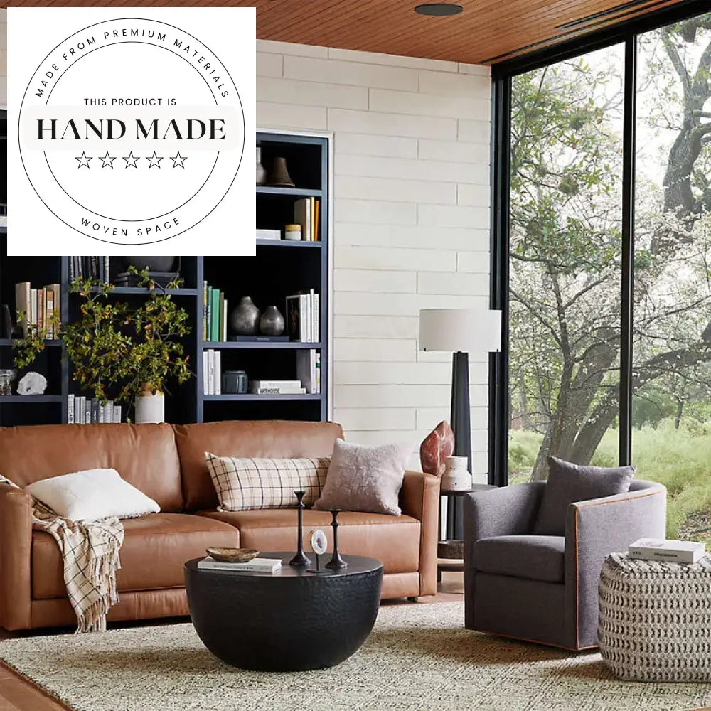 Modern Tufted Genuine Leather Industrial Style Hotel Lounge Sofa