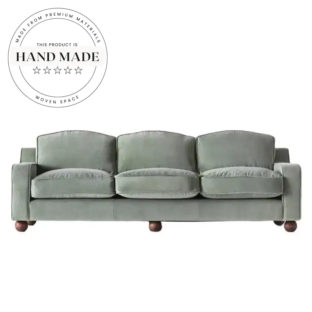 Modern Tufted Green Velvet 3 Seater Resort Hotel Sectional Sofa