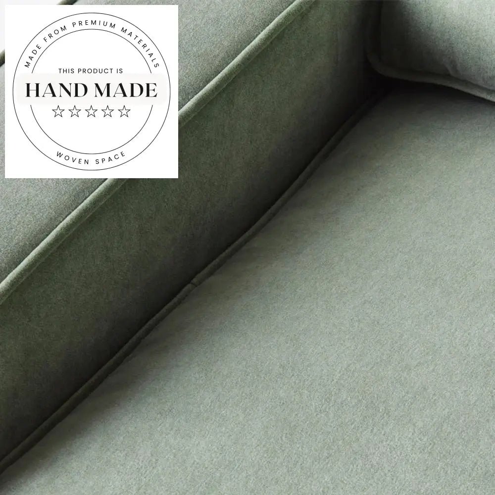 Modern Tufted Green Velvet 3 Seater Resort Hotel Sectional Sofa