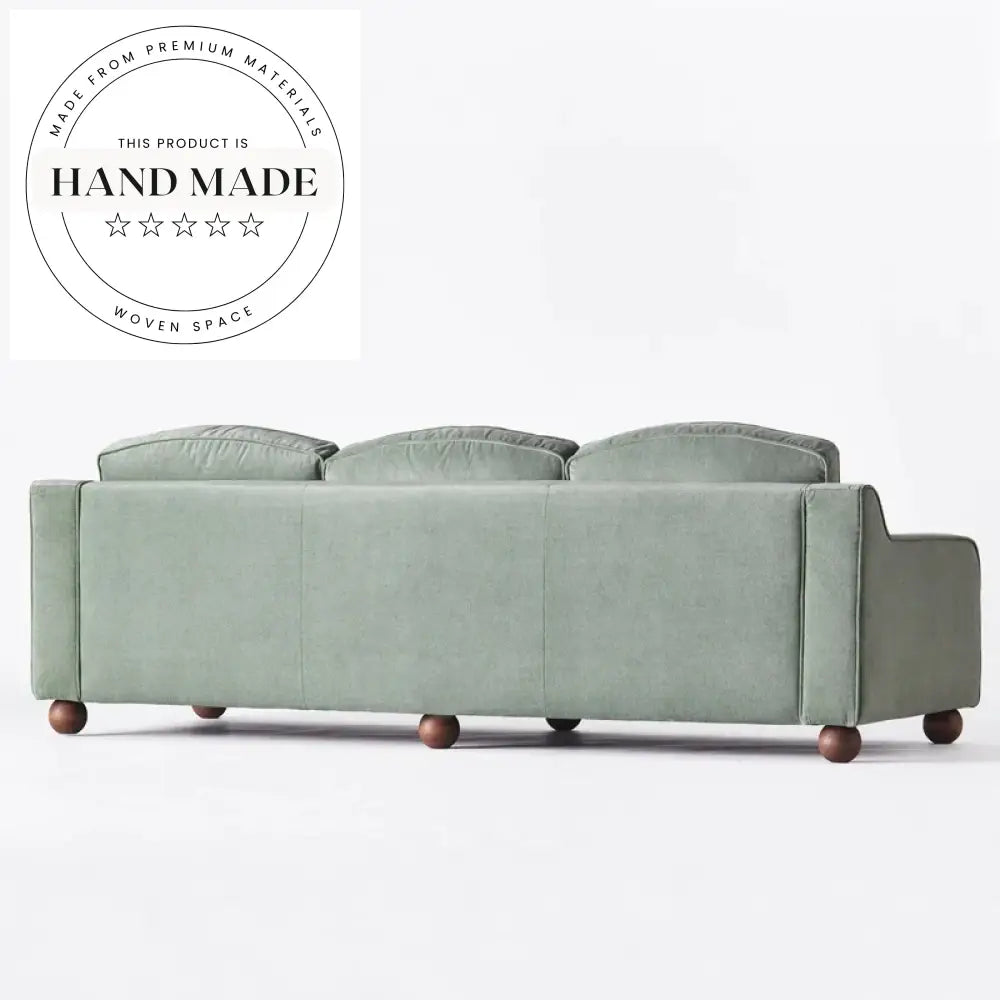 Modern Tufted Green Velvet 3 Seater Resort Hotel Sectional Sofa