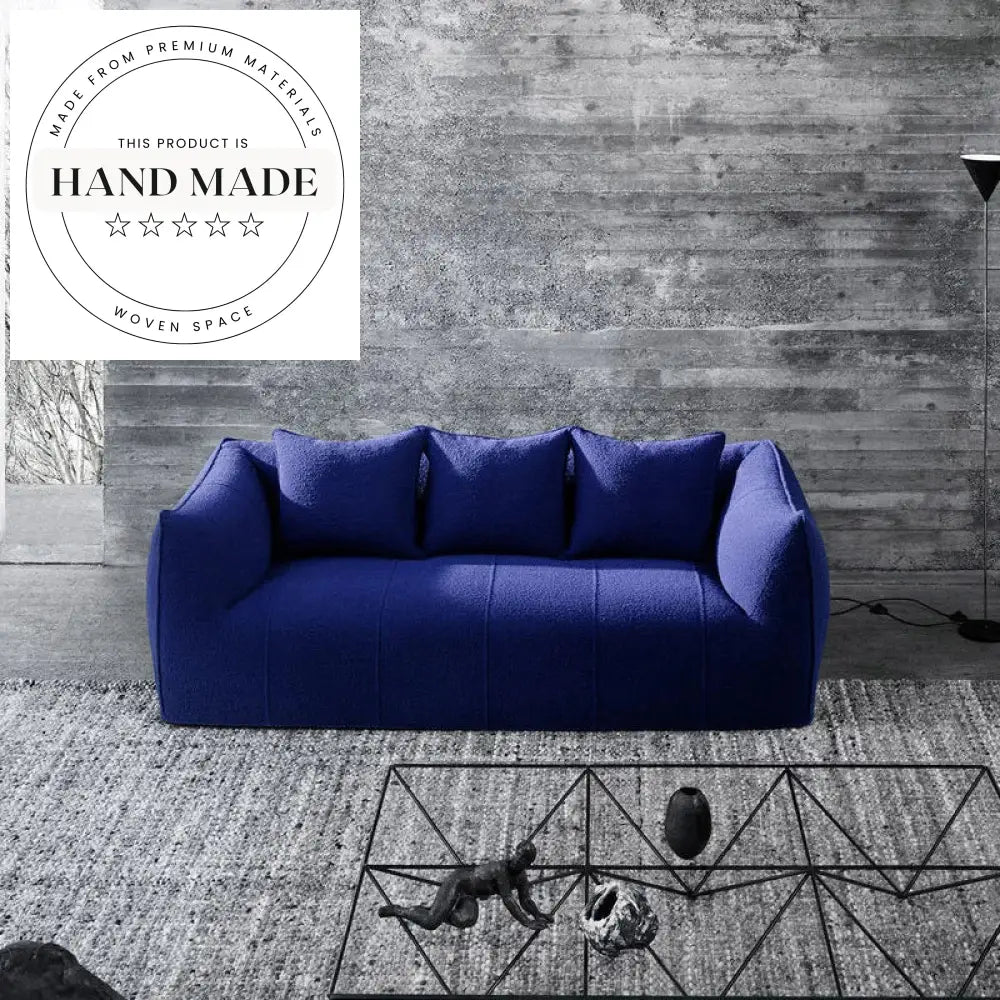 Modern Tufted Italian Fabric Upholstery Three Seat Designer Sofa