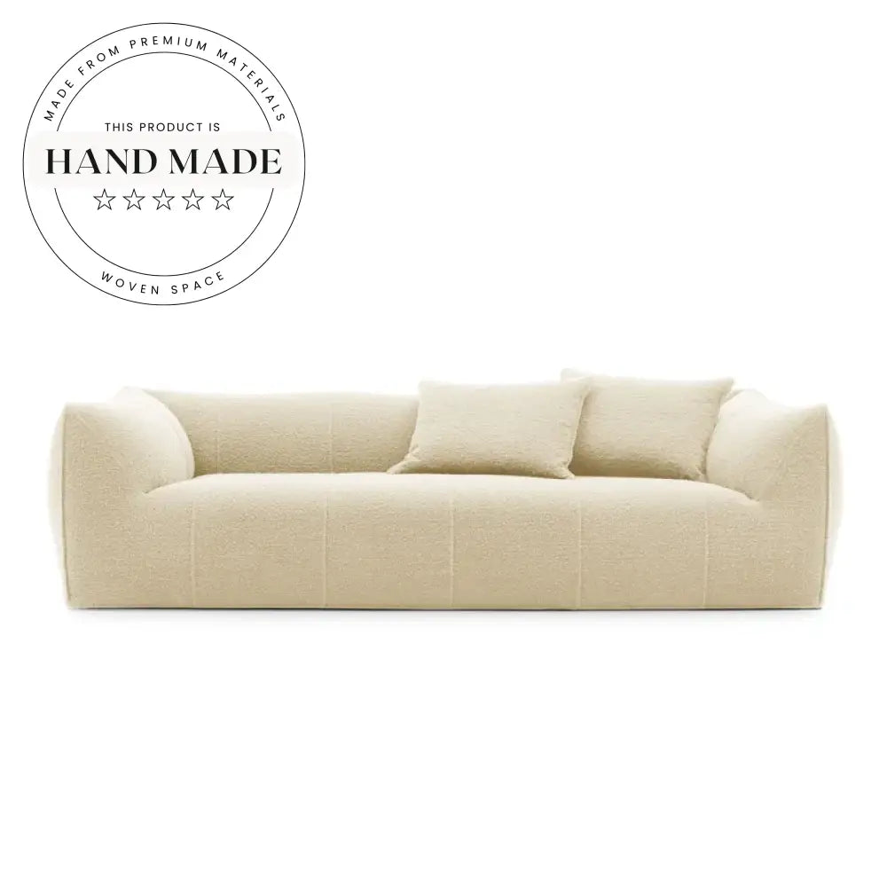 Modern Tufted Italian Fabric Upholstery Three Seat Designer Sofa
