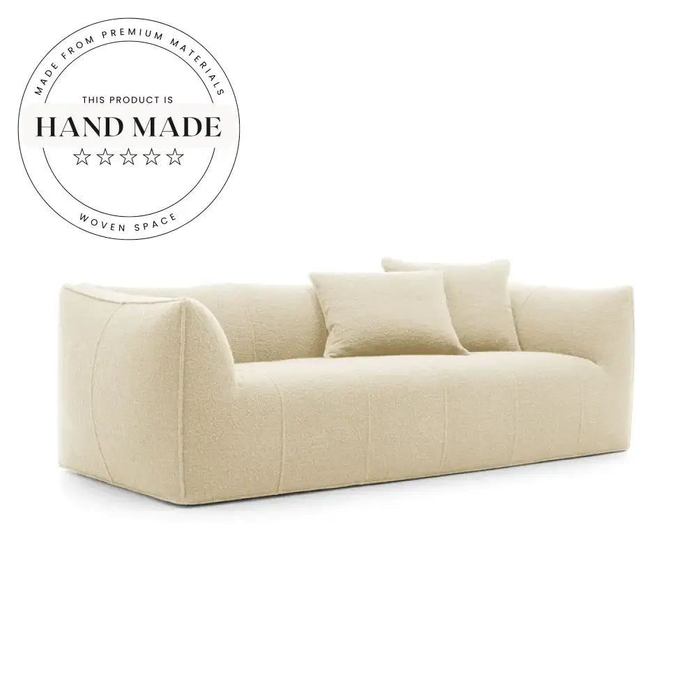 Modern Tufted Italian Fabric Upholstery Three Seat Designer Sofa