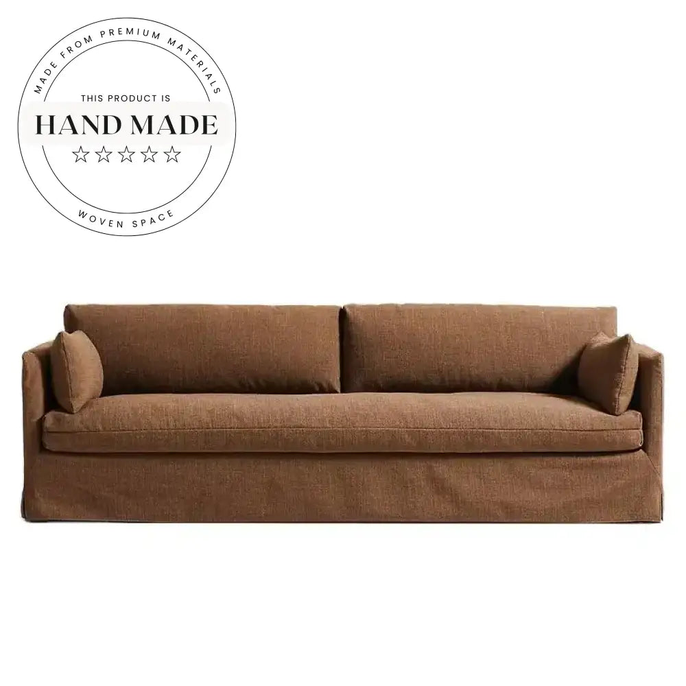 Modern Tufted Linen Fabric Three Seater Resort Style Sectional Sofa