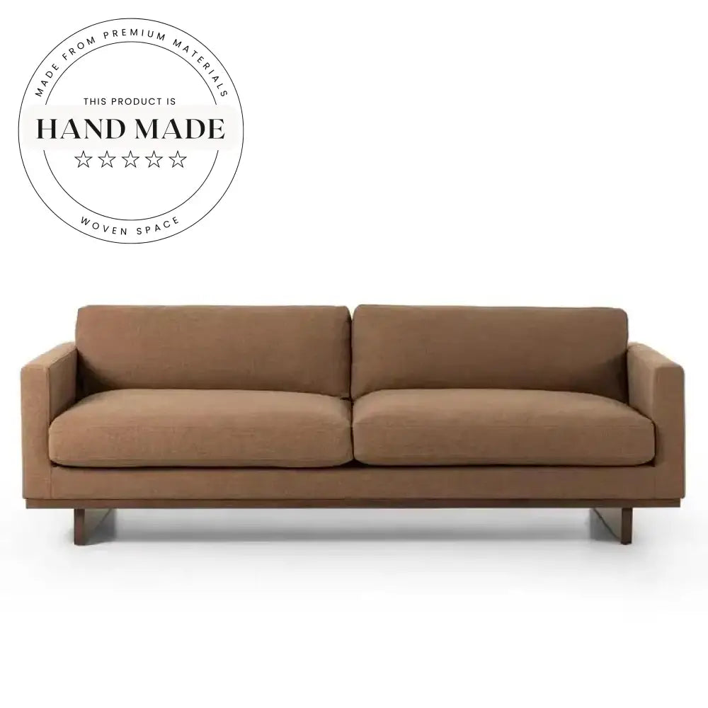 Modern Tufted Linen Fabric Upholstered Sectional Living Room Sofa