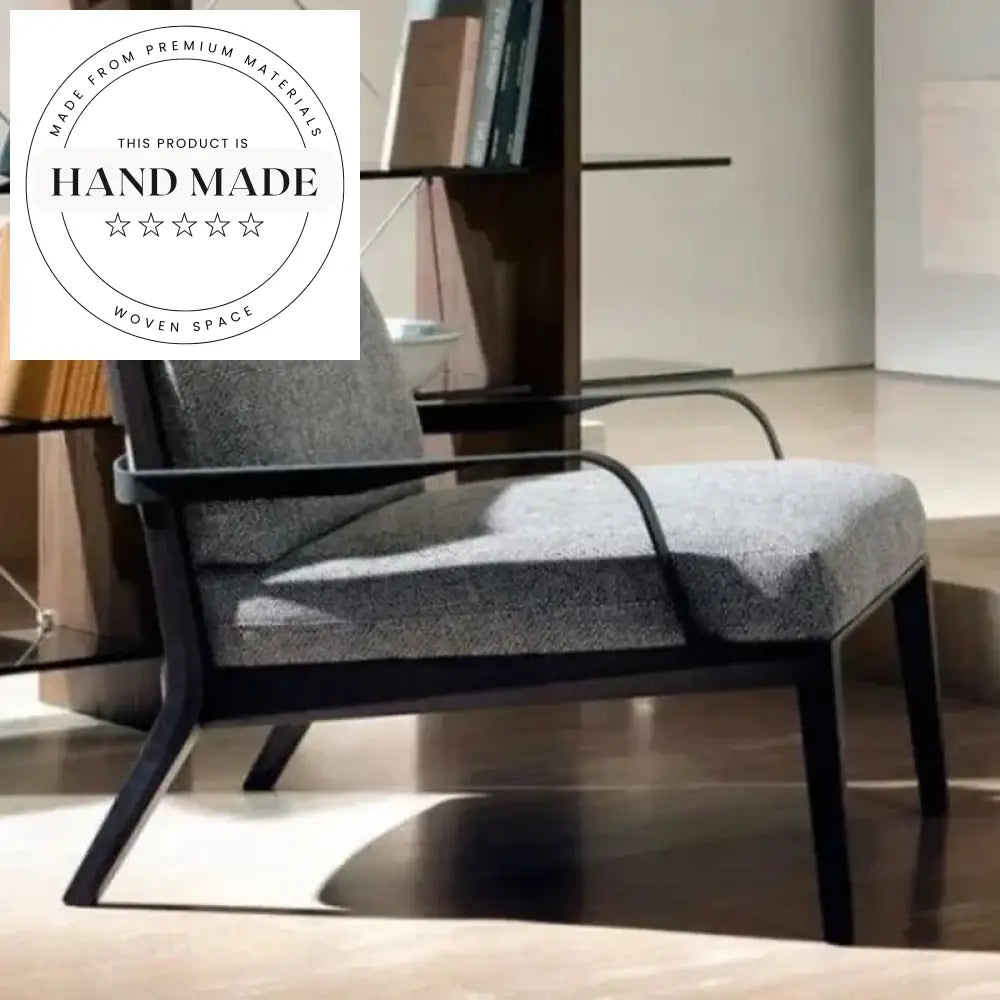 Modern Tufted Single Sofa Armchair Japandi Solid Wood Frame Leisure Chair