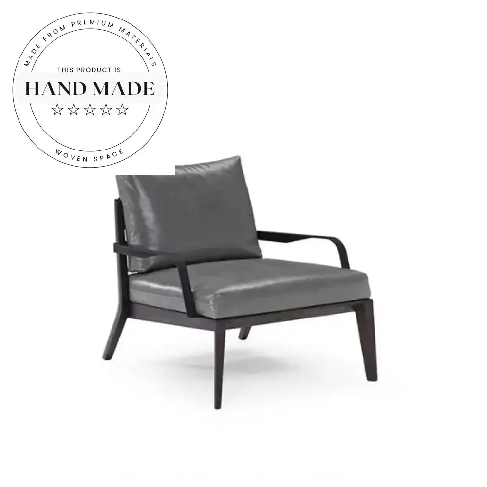 Modern Tufted Single Sofa Armchair Japandi Solid Wood Frame Leisure Chair