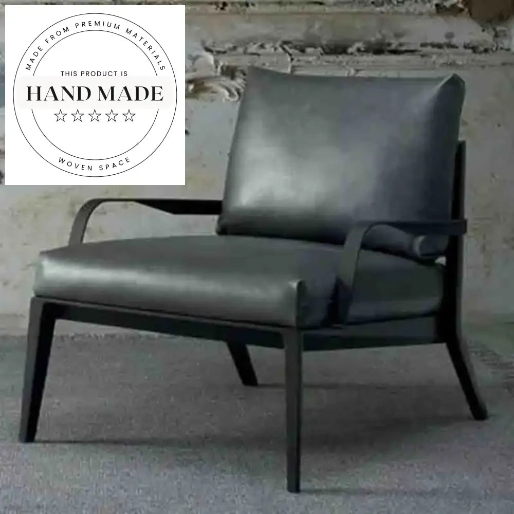 Modern Tufted Single Sofa Armchair Japandi Solid Wood Frame Leisure Chair