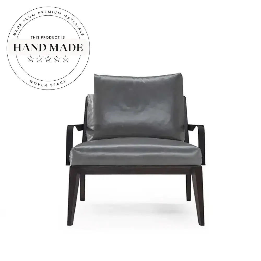 Modern Tufted Single Sofa Armchair Japandi Solid Wood Frame Leisure Chair