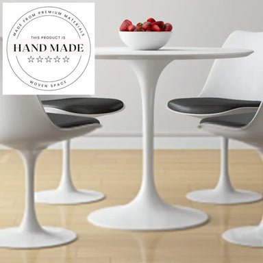 Modern Tulip Base White Metal Round Commercial Dining Table