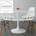 Modern Tulip Base White Metal Round Commercial Dining Table
