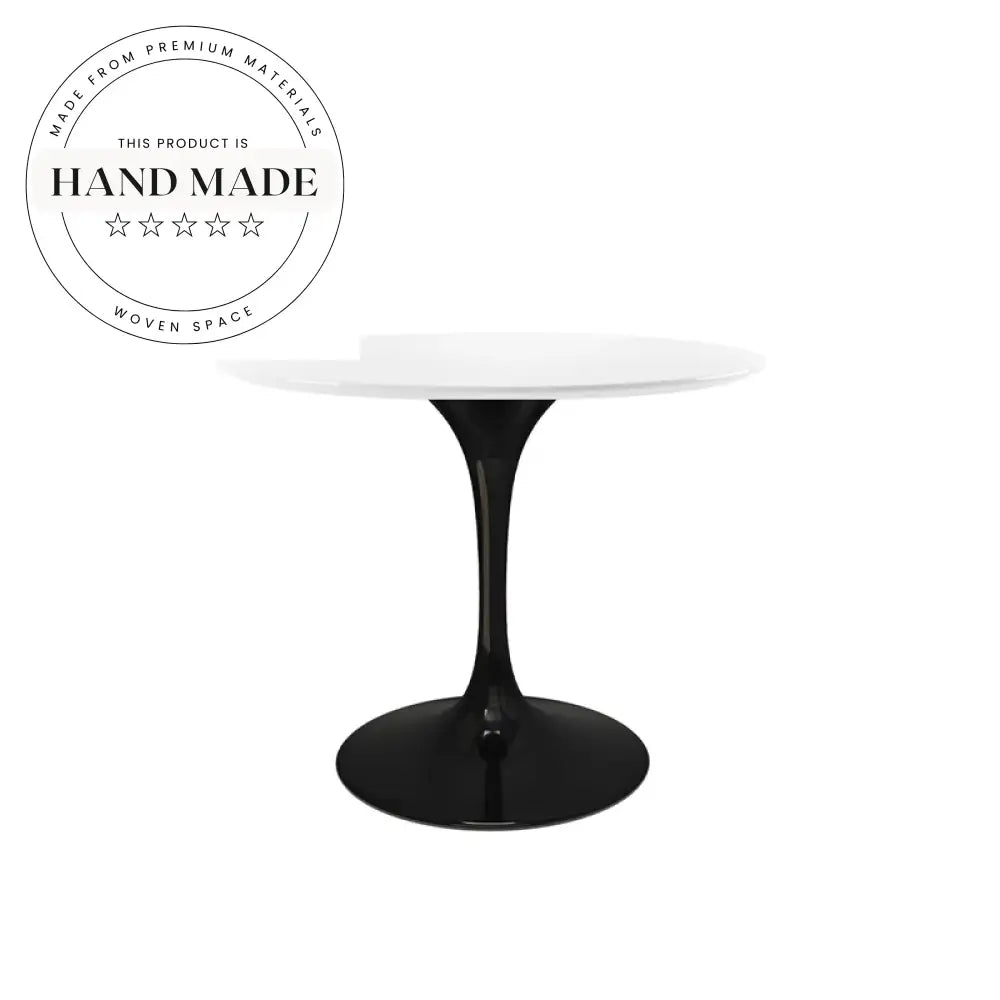 Modern Tulip Base White Metal Round Commercial Dining Table