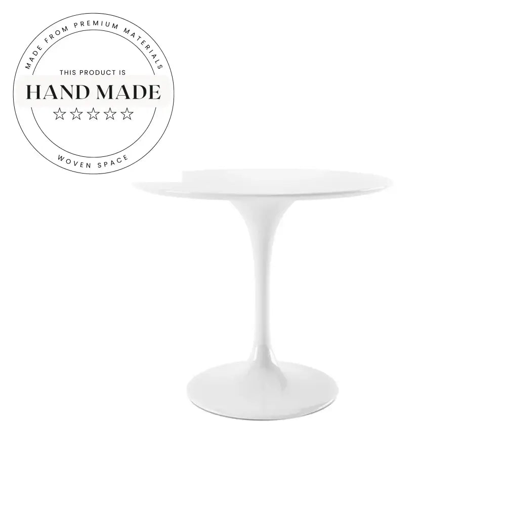 Modern Tulip Base White Metal Round Commercial Dining Table