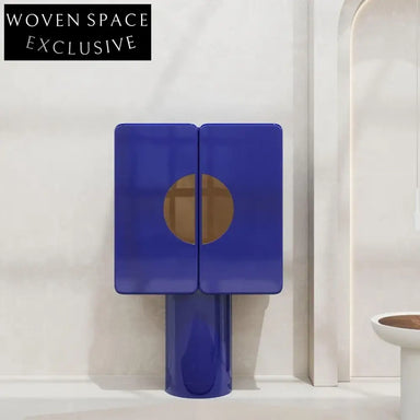 Modern Two-Door Solid Wood Sideboard Cabinet with Wine Storage