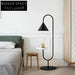 Modern U-Shape LED Floor Lamp with Integrated Side Table and Marble Base