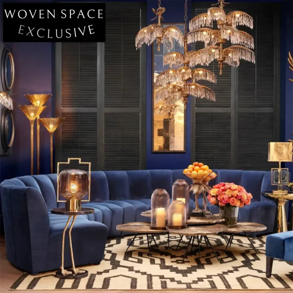 Modern U-Shaped Velvet Sectional Corner Sofa for Spacious Living Room