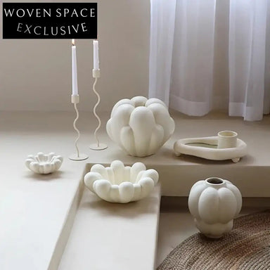 Modern Unique Art Deco Ceramic Flower Sculpture for Elegant Home Decor