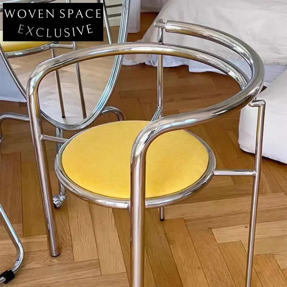 Modern Unique Cafe Dining Chair, Contrasting Color, Stainless Steel Legs, Home Furniture