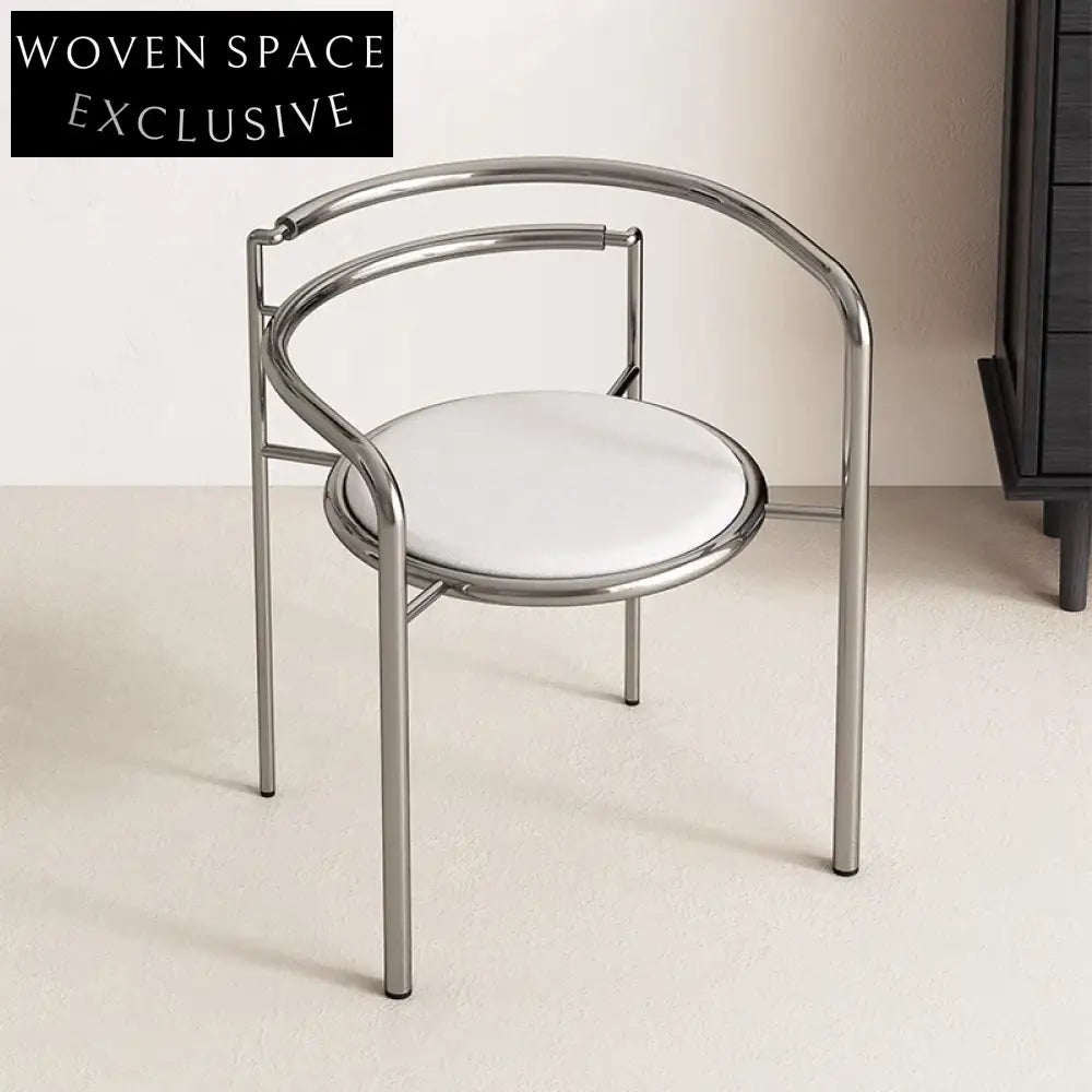 Modern Unique Cafe Dining Chair, Contrasting Color, Stainless Steel Legs, Home Furniture