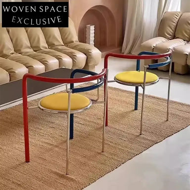 Modern Unique Cafe Dining Chair, Contrasting Color, Stainless Steel Legs, Home Furniture