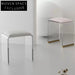Modern Upholstered Acrylic Stool Ottoman Bench with Metal Legs for Living Room