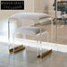 Modern Upholstered Acrylic Stool Ottoman Bench with Metal Legs for Living Room