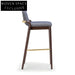 Modern Upholstered Bar Stool with Wooden Legs for Kitchen Counters