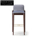 Modern Upholstered Bar Stool with Wooden Legs for Kitchen Counters