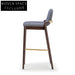 Modern Upholstered Bar Stool with Wooden Legs for Kitchen Counters