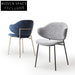 Modern Upholstered Dining Armchair, Metal Frame, Soft Fabric, Kitchen Seating Chair