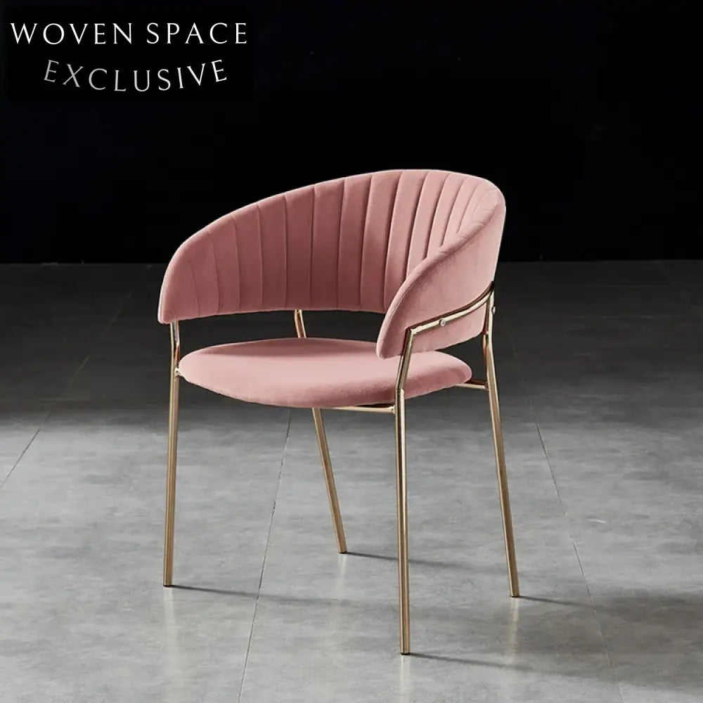 Modern Upholstered Dining Chair with Armrests - Minimalist Metal Frame Accent Seating