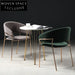 Modern Upholstered Dining Chair with Armrests - Minimalist Metal Frame Accent Seating