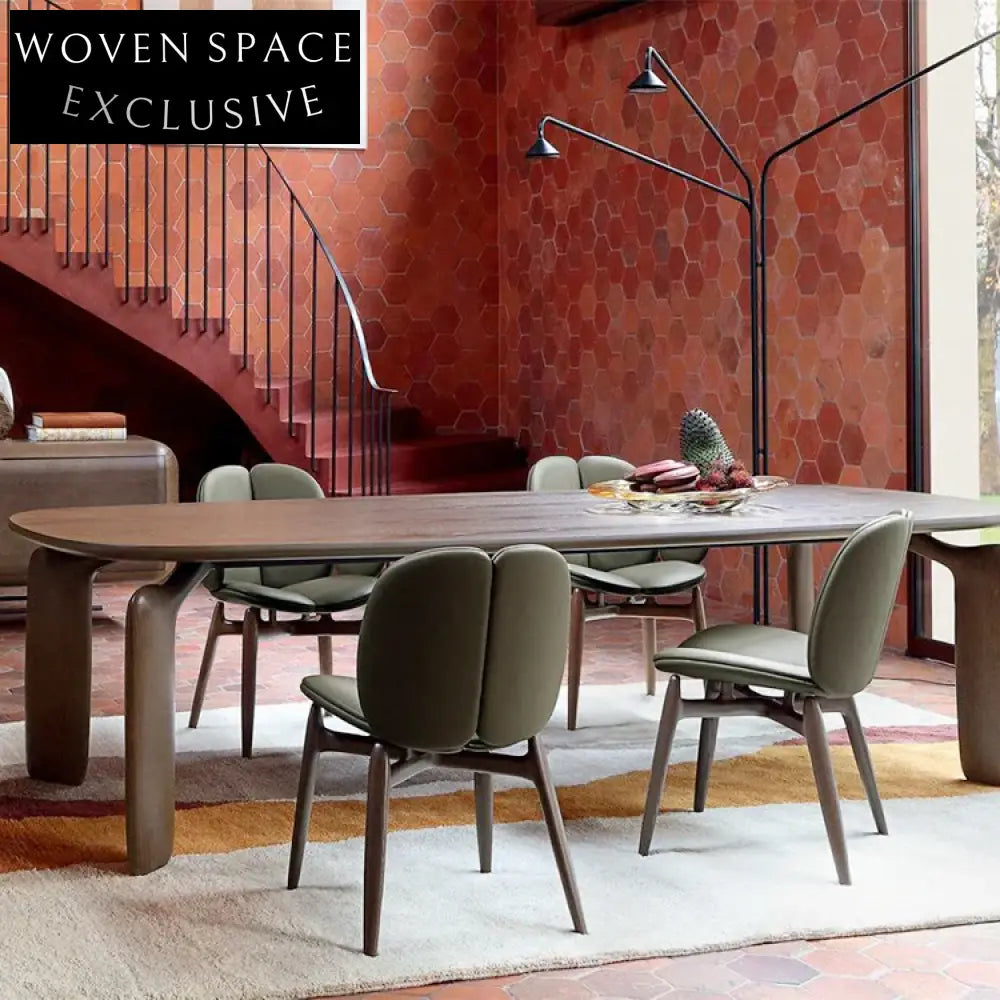 Modern Upholstered Dining Chair with Solid Wood Legs for Home & Hotel Seating