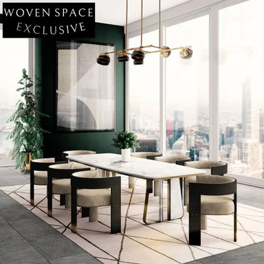 Modern Upholstered Fabric Dining Chair with Solid Wood Frame