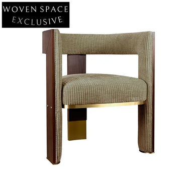 Modern Upholstered Fabric Dining Chair with Solid Wood Frame