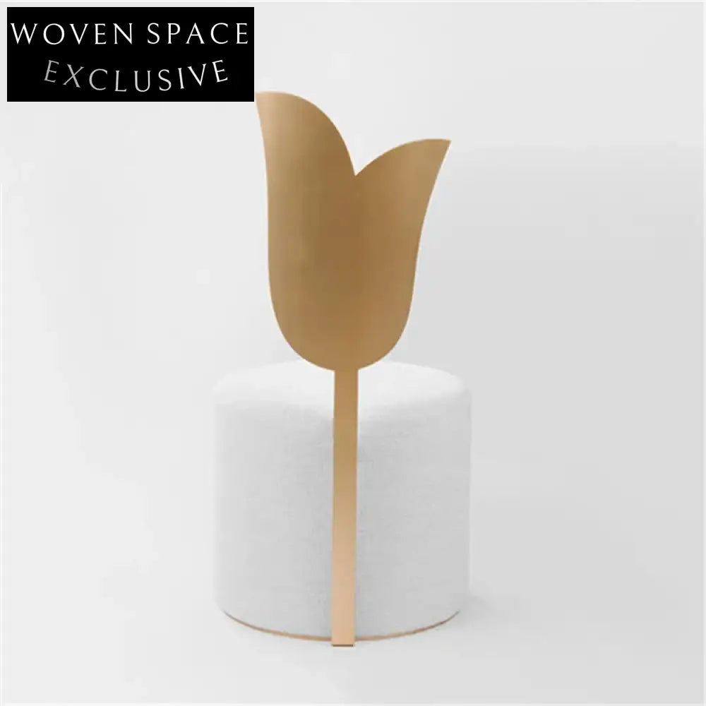 Modern Upholstered Fabric Dining Chair with Unique Metal Backrest Design