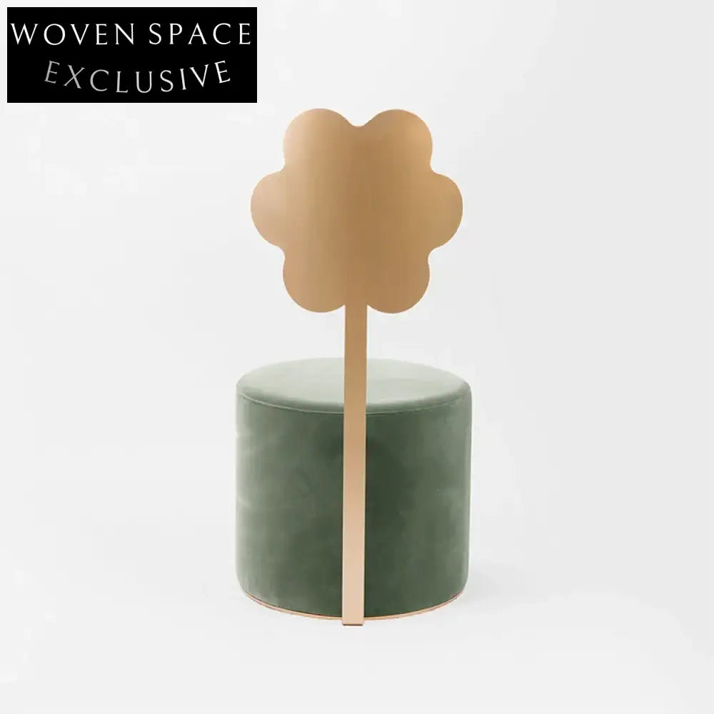 Modern Upholstered Fabric Dining Chair with Unique Metal Backrest Design