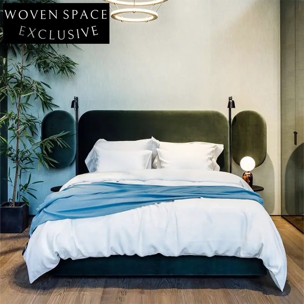 Modern Upholstered Fabric King & Queen Size Platform Bed