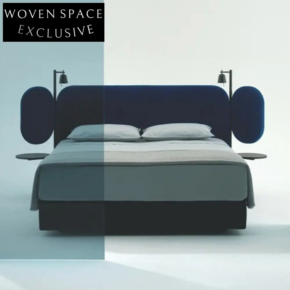 Modern Upholstered Fabric King & Queen Size Platform Bed