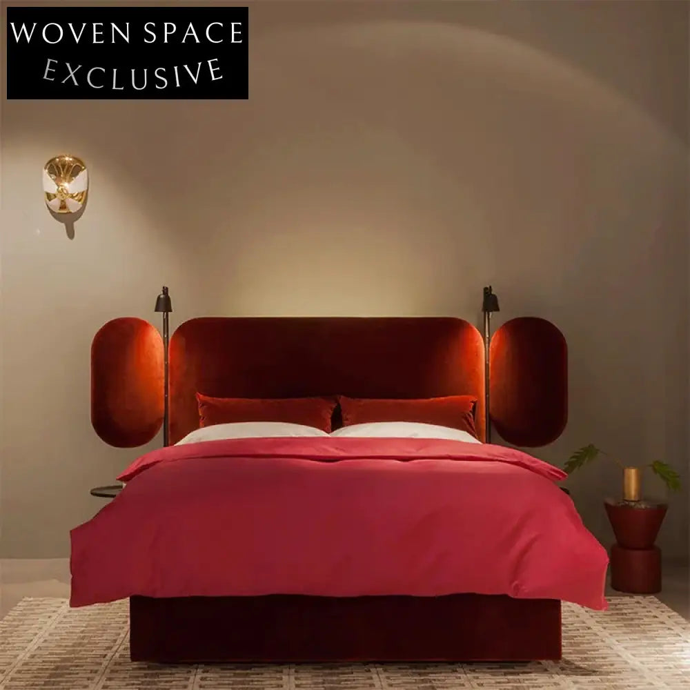 Modern Upholstered Fabric King & Queen Size Platform Bed