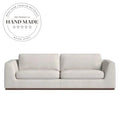 Modern Upholstered Fabric L-Shaped Corner Wood Base Villa Sectional Sofa