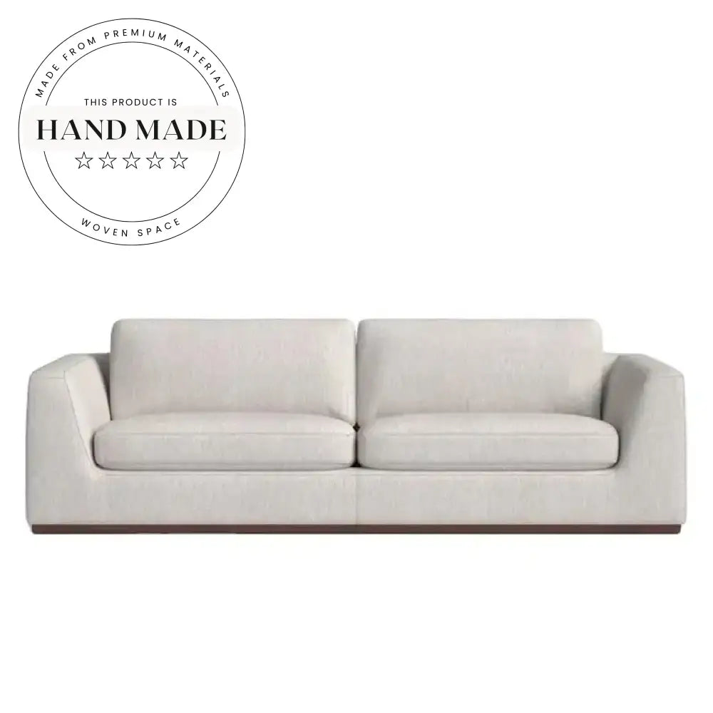Modern Upholstered Fabric L-Shaped Corner Wood Base Villa Sectional Sofa