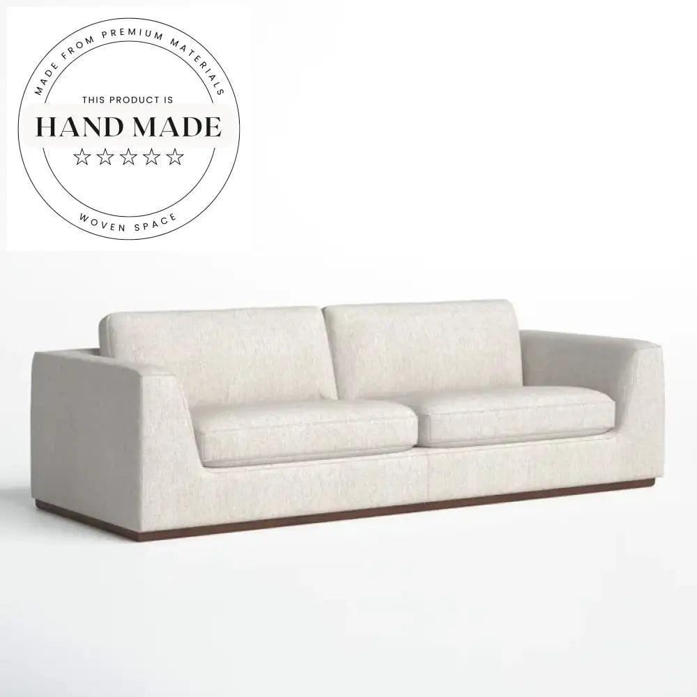 Modern Upholstered Fabric L-Shaped Corner Wood Base Villa Sectional Sofa