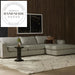 Modern Upholstered Fabric L-Shaped Corner Wood Base Villa Sectional Sofa