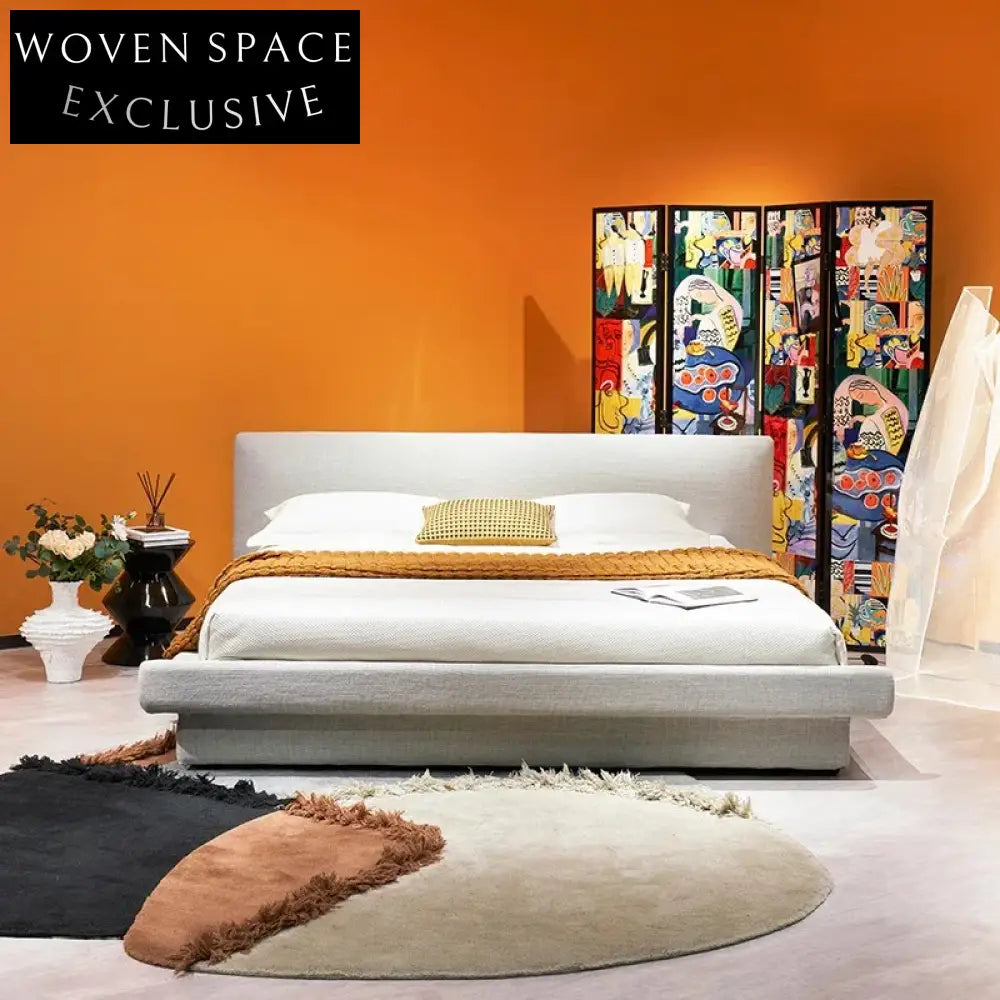 Modern Upholstered Fabric Soft Bed Frame for Hotels and Home Bedrooms