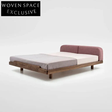 Modern Upholstered Fabric Soft Headboard Solid Wood King Queen Bed Frame