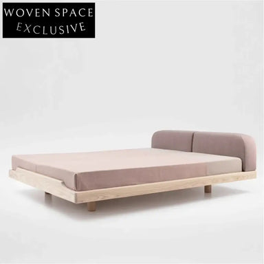 Modern Upholstered Fabric Soft Headboard Solid Wood King Queen Bed Frame