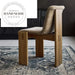 Modern Upholstered Flax Fabric Dining Chair with Solid Oak Wood Frame