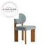 Modern Upholstered Flax Fabric Natural Oak Solid Wood Dining Chair