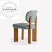 Modern Upholstered Flax Fabric Natural Oak Solid Wood Dining Chair